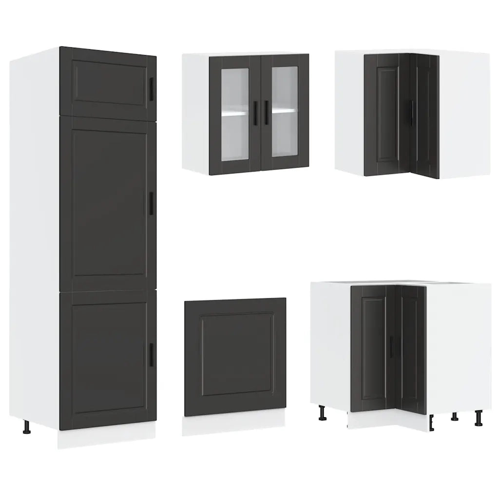 Set Mobili da Cucina 14 pz Porto Neri Legno Multistrato 3314992