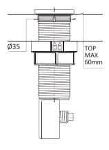 Piletta Elleci Salterello Automatica 1 via 3,5" Element Pop-Up Push Control Acciaio Lucido - ASP13002