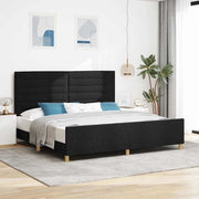 Struttura del letto con testiera Nero 200 x 200 cm Tessuto