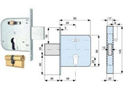 2pz serratura infilare cancelli catenaccio scrocco +quadro cilindro sagomato 13 cod:ferx.fer407212