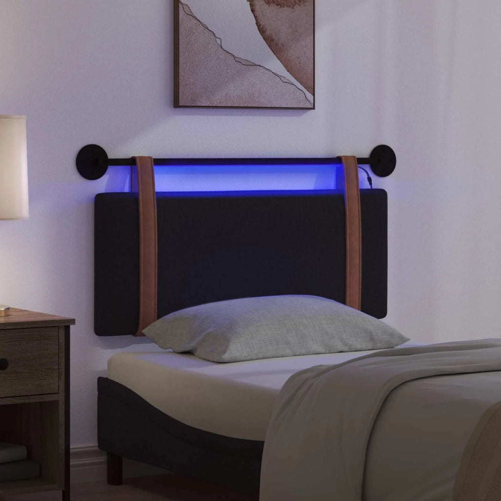 Testiera | Testata sospesa Con luce LED Nero PU Antico