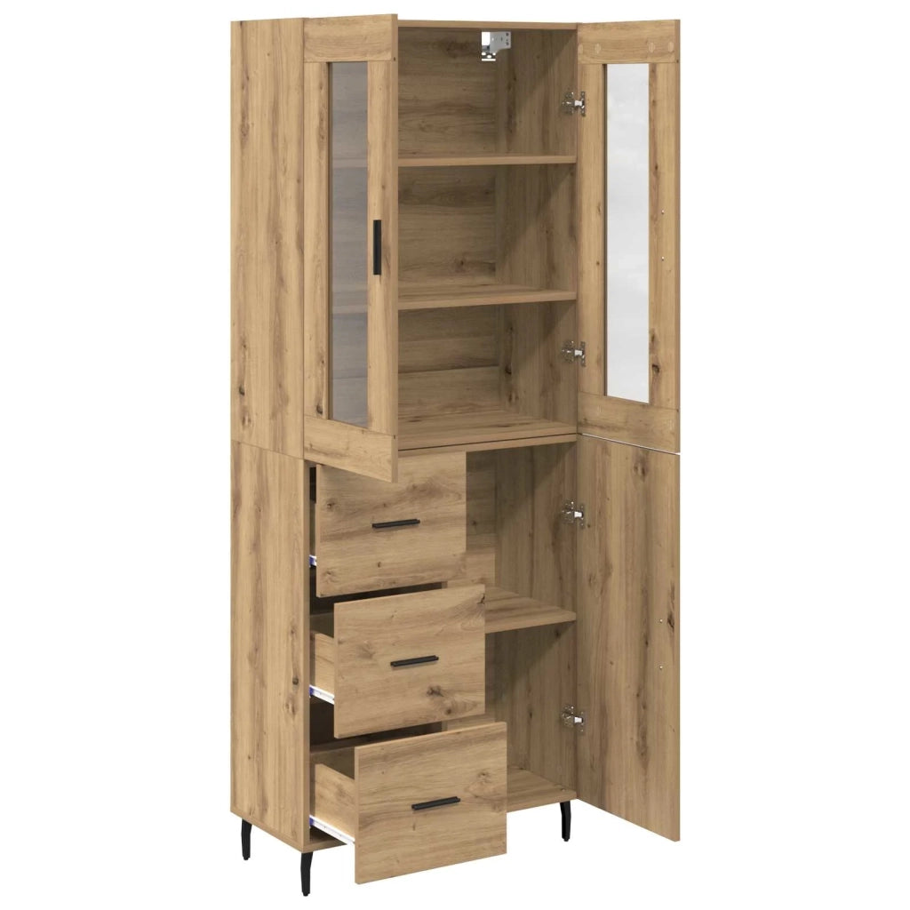 Credenza 2 pcs Rovere artigianale Legno multistrato 3415978
