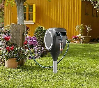 Gardena 18616-20 RollUp M Avvolgitubo da Giardino 20 m diametro 11 mm rotazione 360° resistente UV colore Bianco