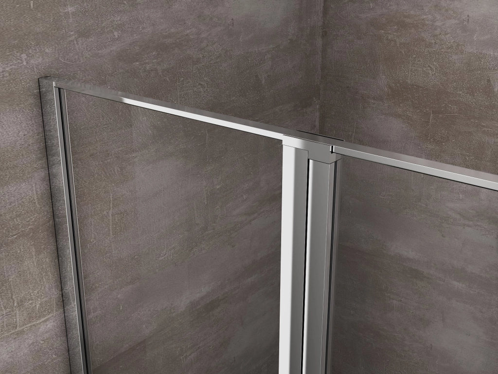 Porta doccia vetro 6 mm apertura battente con fisso in linea Altezza 190 regolabile 137-140