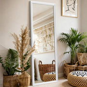 Specchio da terra 160x50 cm con cornice in legno bianca