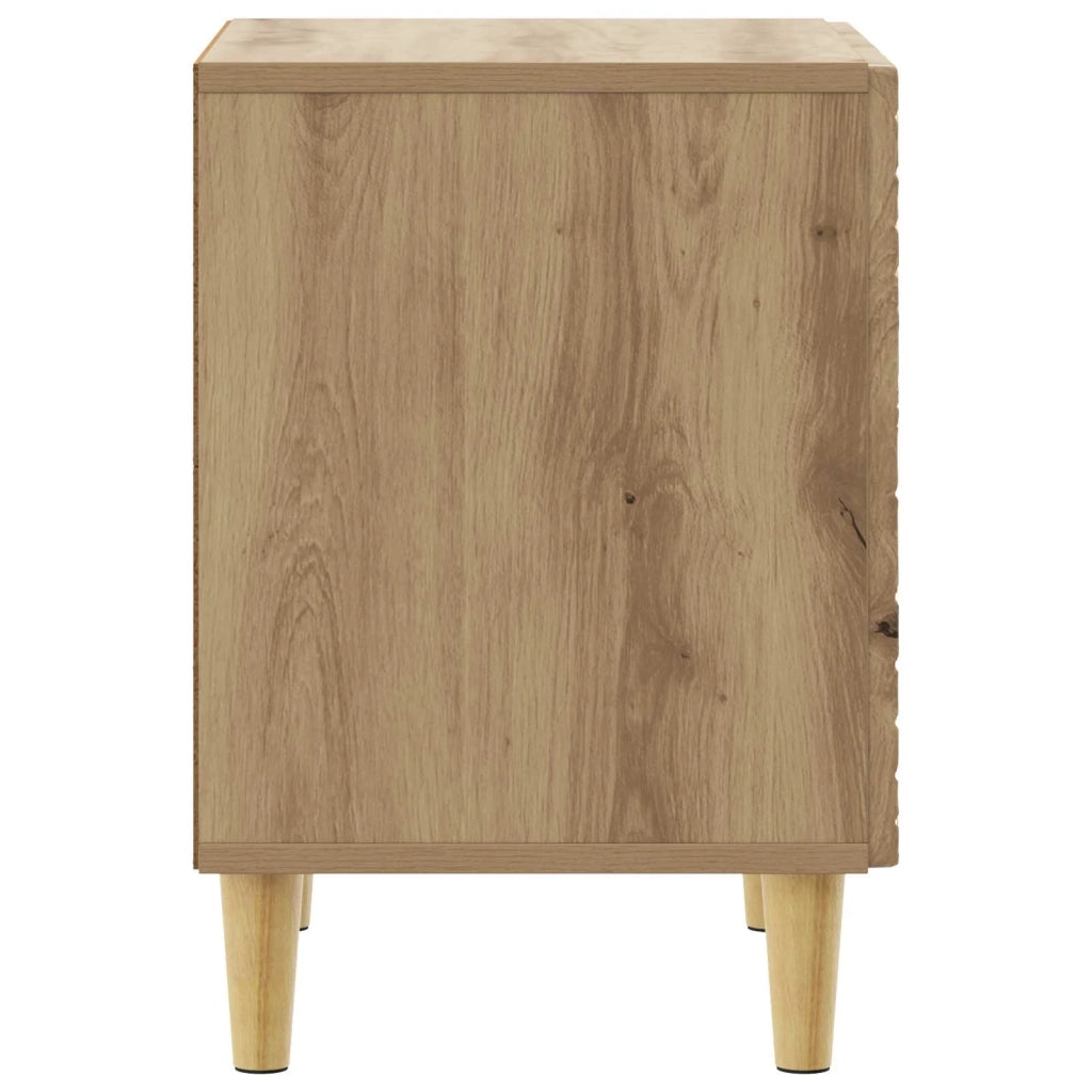 Comodino | Armadio da Notte | Mobiletto da notte Rovere Artigianale 43 x 34,5 x 50 cm