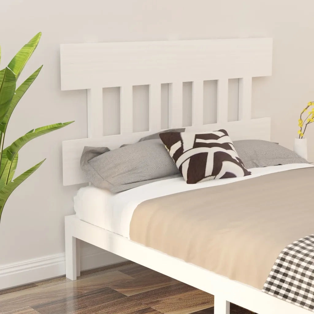 Testiera per Letto Bianca 203,5x3x81 cm Legno Massello di Pino 819141