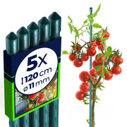 Pali di supporto per piante KADAX da 120 cm, pali per pomodori rivestiti da 11 mm, 5 pezzi