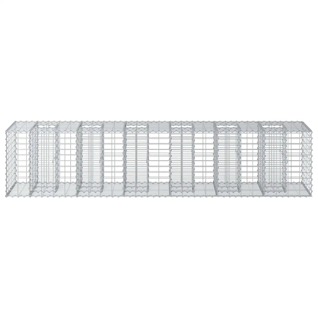Letto rialzato in gabbione 2 pz 260 x 60 x 55 cm Argento 3422229