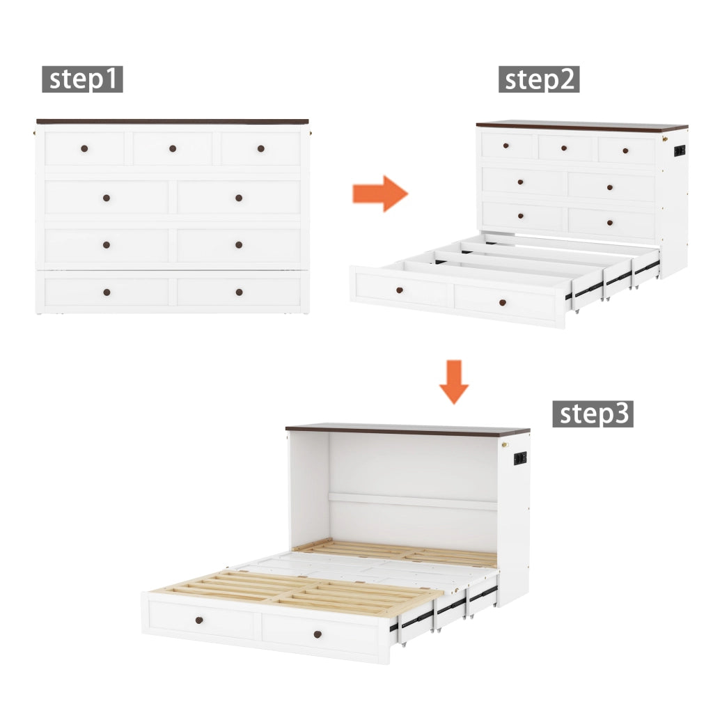 letto a scomparti in pino bianco 140 x 200 cm