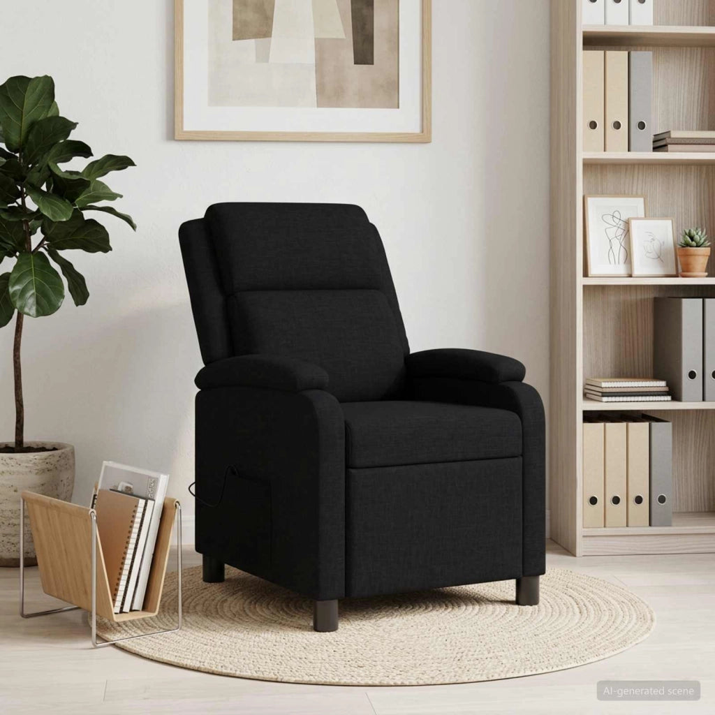 Poltrona Massaggiante Nero Tessuto 42034871