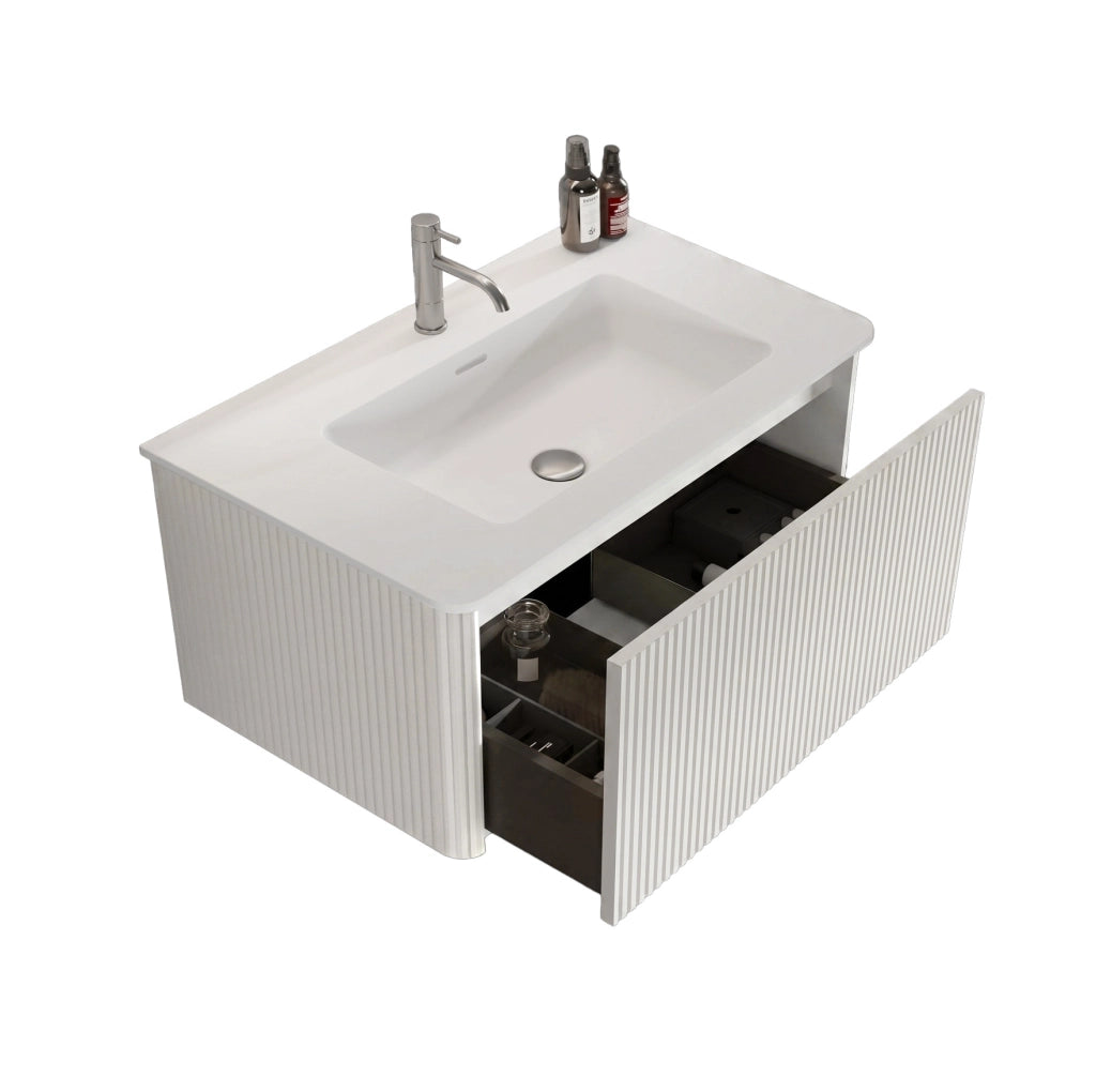 Mobile bagno con lavabo integrato 80 cm bianco