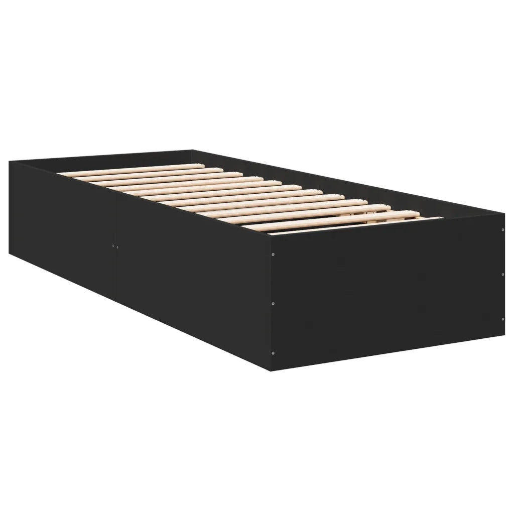 Giroletto-Struttura Letto Nero 100x200 cm in Legno Multistrato 777704