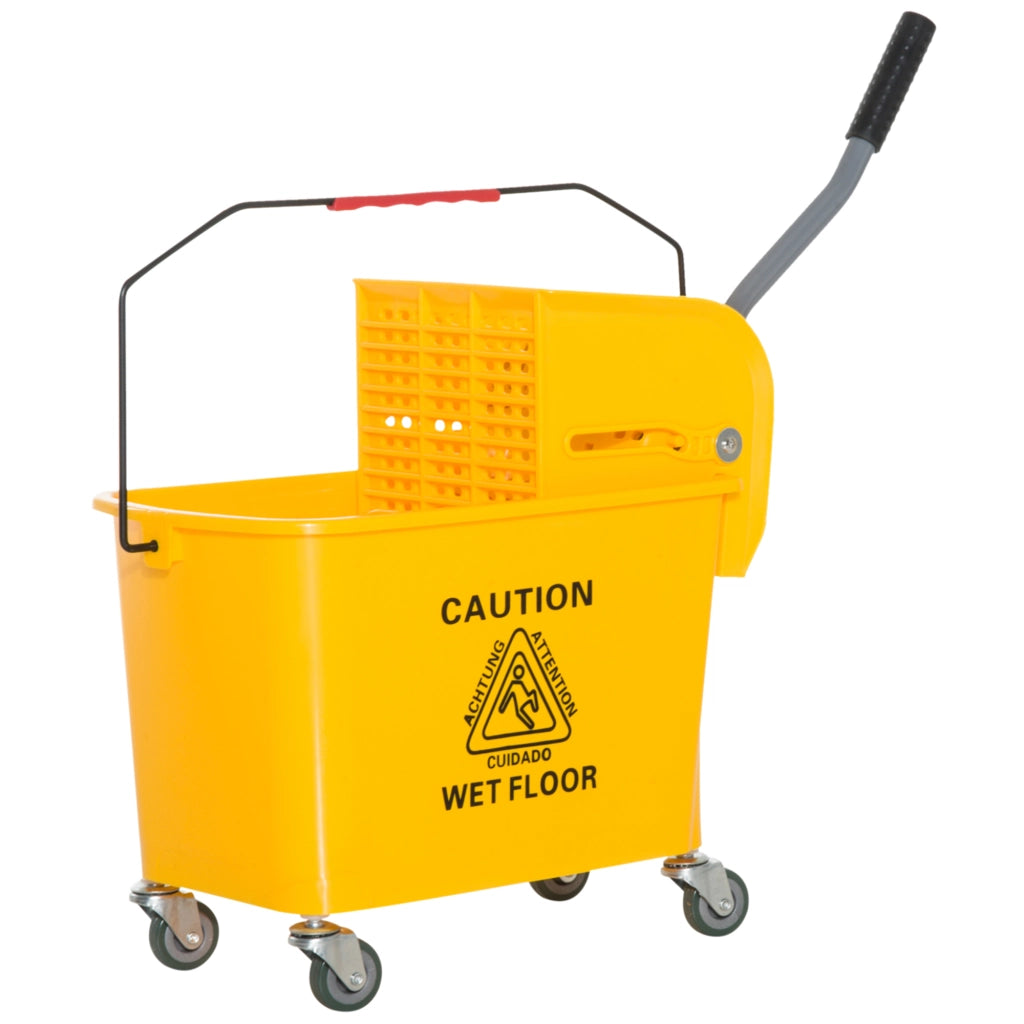 Secchio per Mop con Strizzatore e Ruote ¨C Zephmum ¨C Giallo 20L