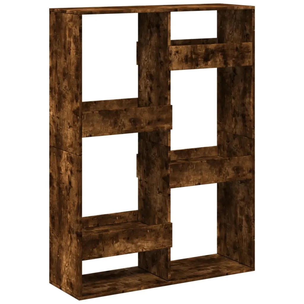 Libreria-Scaffale per Libri-Mobile di Stoccaggio Rovere Fumo 100x33x135 cm in Legno Multistrato