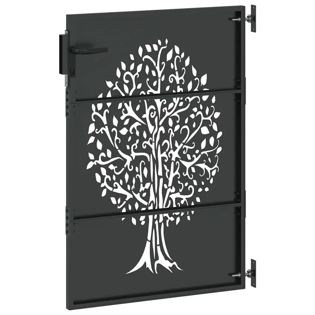Cancello da giardino con blocco Nero 85 x 125 cm