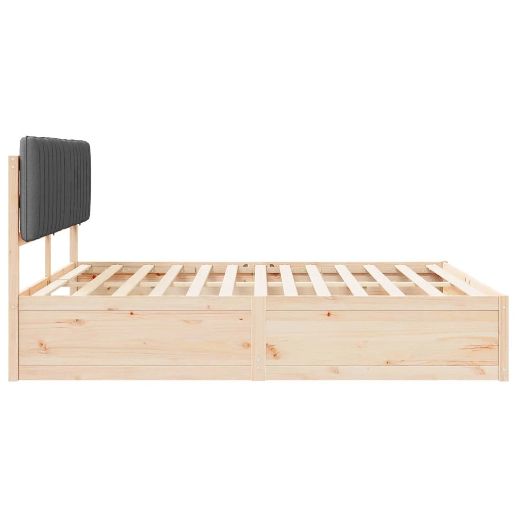 Letto con Testiera Rivestita Grigio scuro 180 x 200 cm