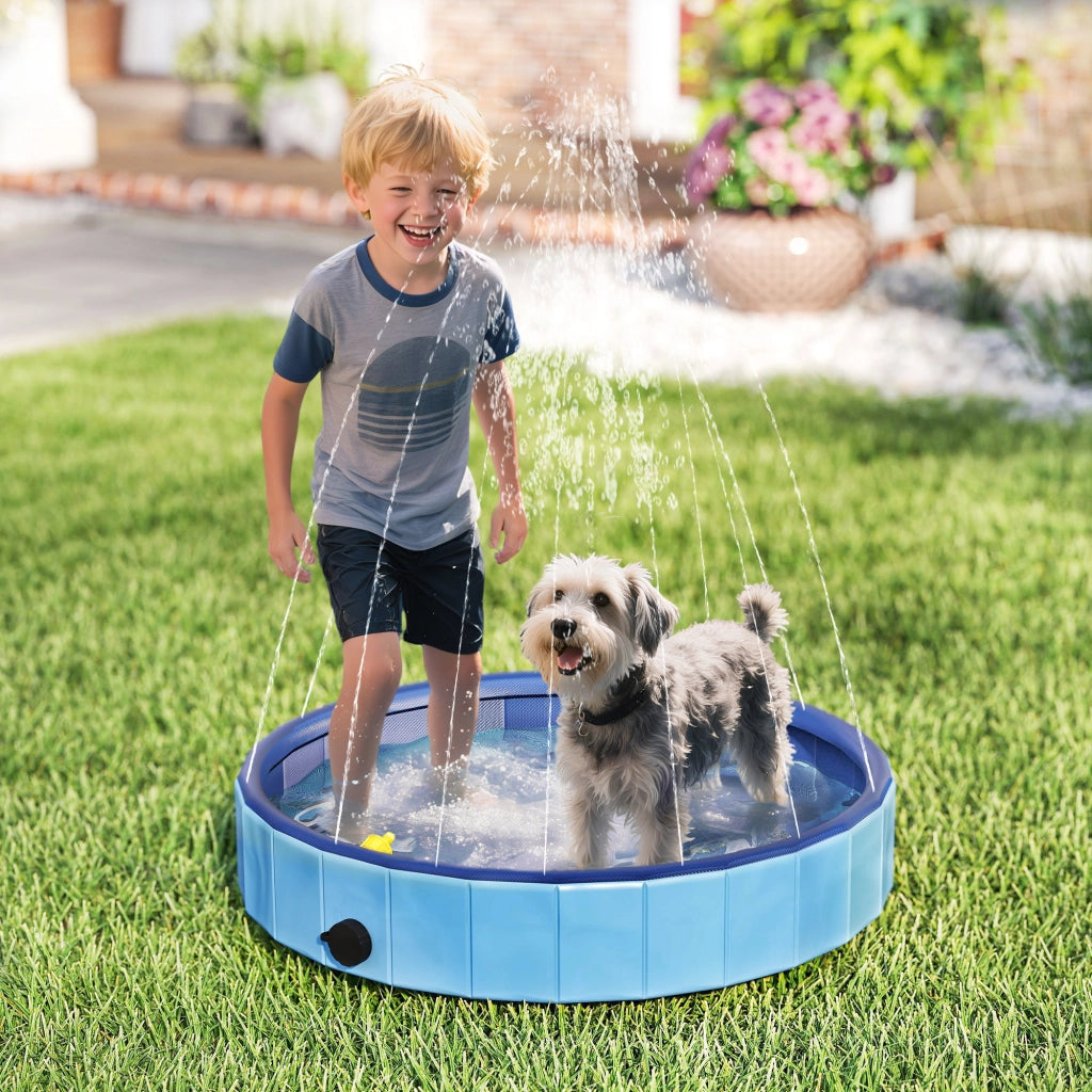 Vasca per Cani Pieghevole ¨C Zephmum ¨C PVC Antiscivolo Blu Chiaro ?80x20 cm