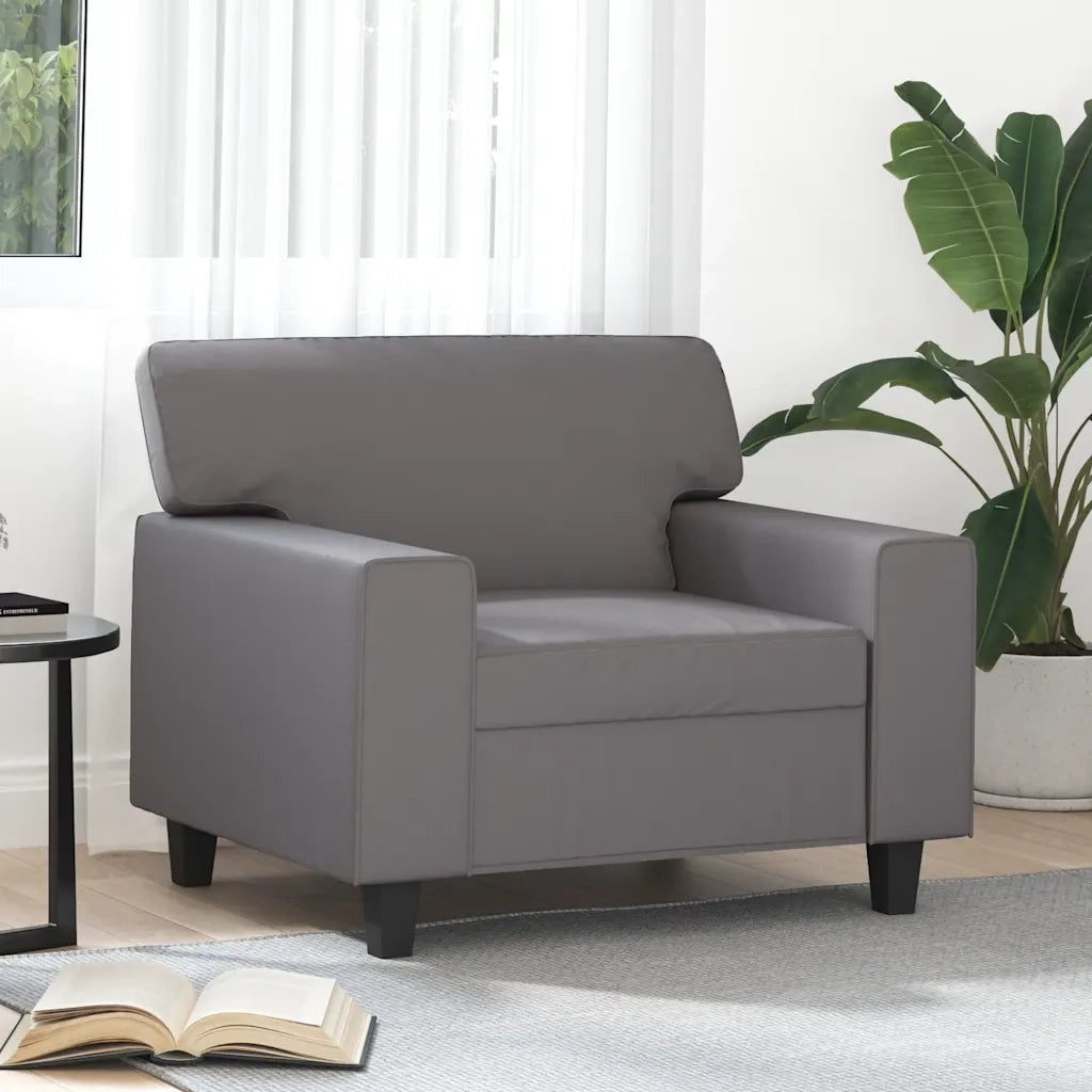 Poltrona | Sedia Relax Grigia 60 cm in Similpelle