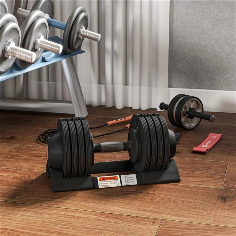 KIT PESI REGOLABILI 7/13/18/24 KG CON PORTA MANUBRI E IMPUGNATURA ANTISCIVOLO, 37X18X18 CM, NERO