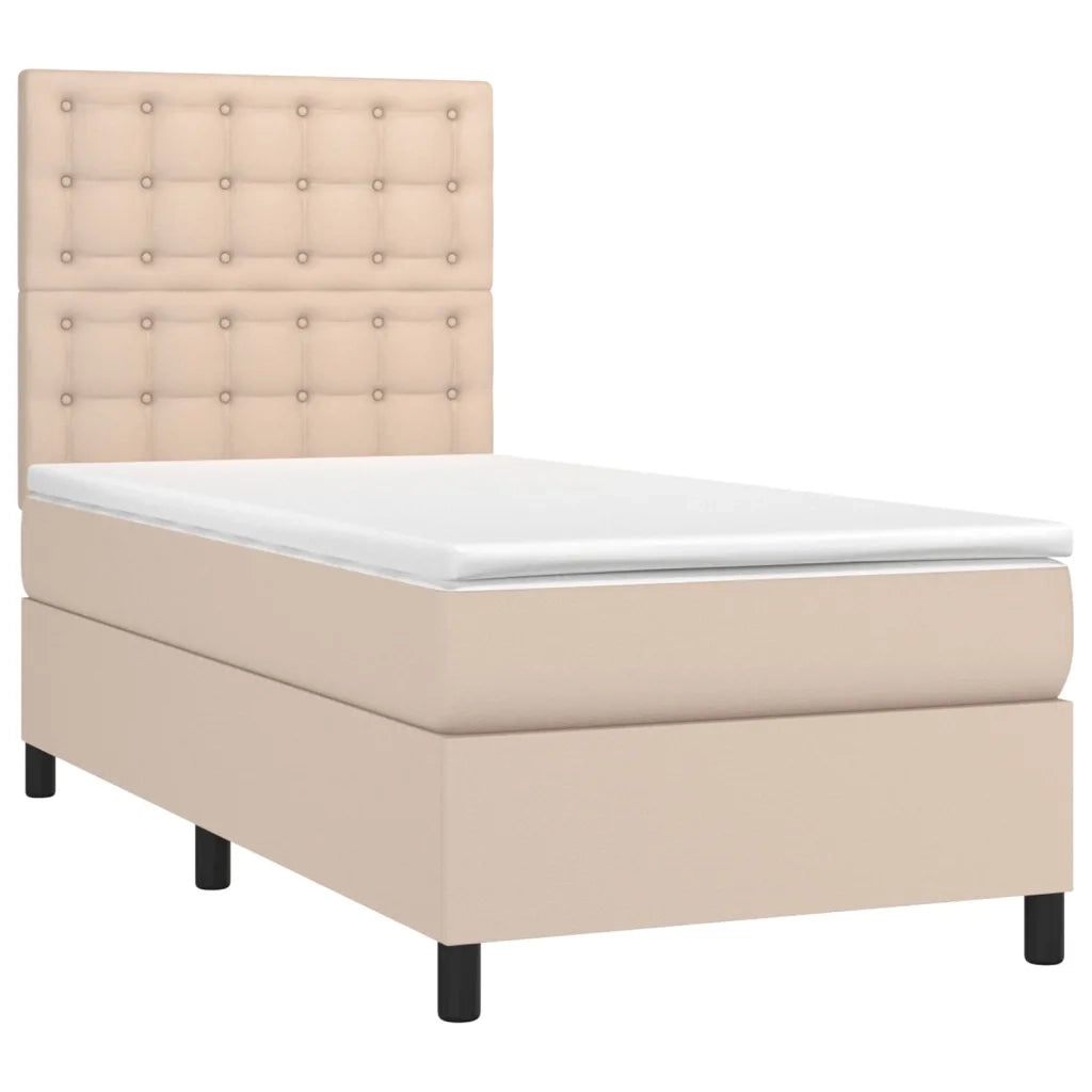 Giroletto Molle Materasso e LED-Struttura Letto Cappuccino 90x190 cm Similpelle 425842