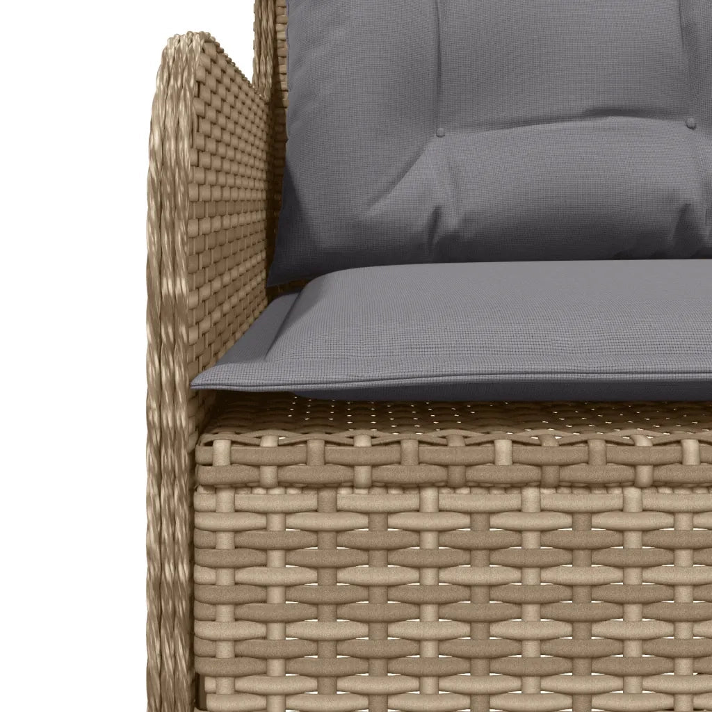 Set Divani da Giardino 2 pz con Cuscini Beige in Polyrattan