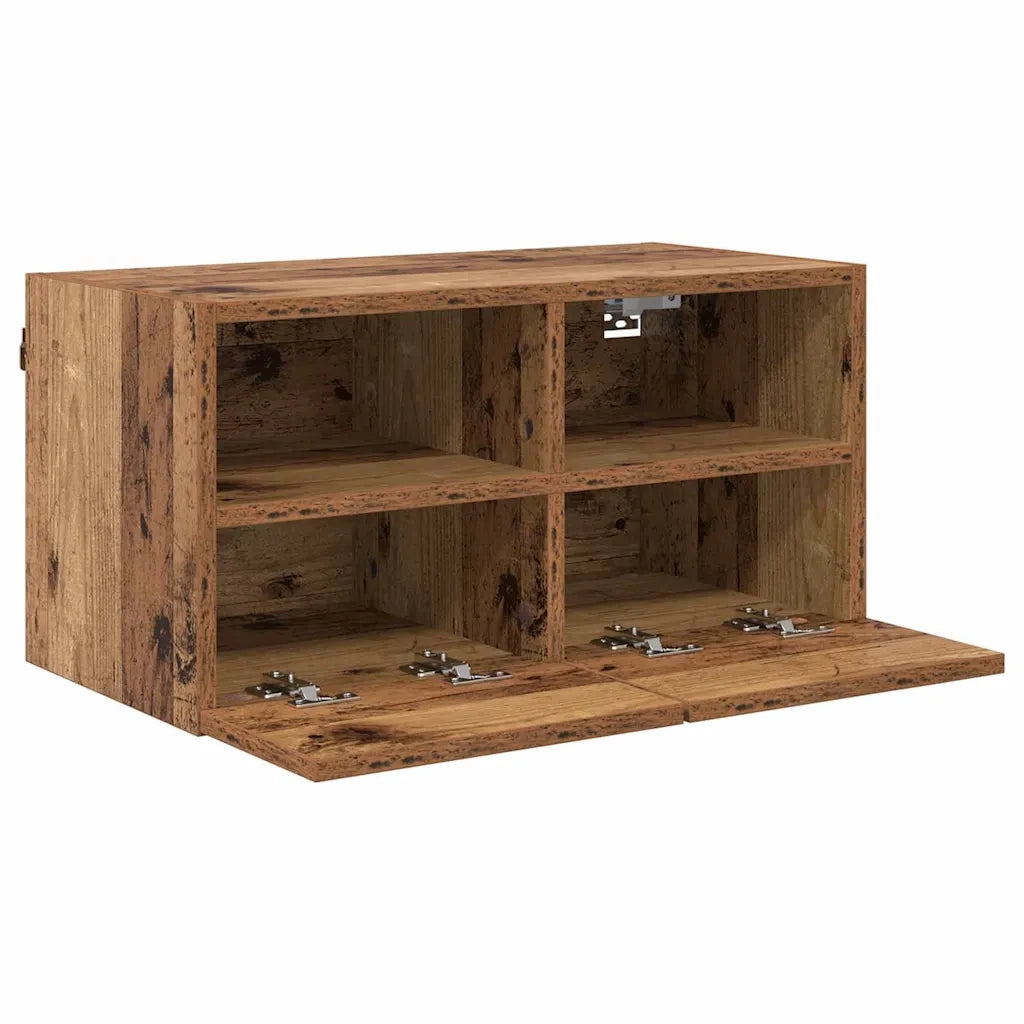 Mobile TV a parete dal design moderno con pratico vano contenitore 60 x 30 x 30 cm legno composito finitura legno anticato 02_0052784