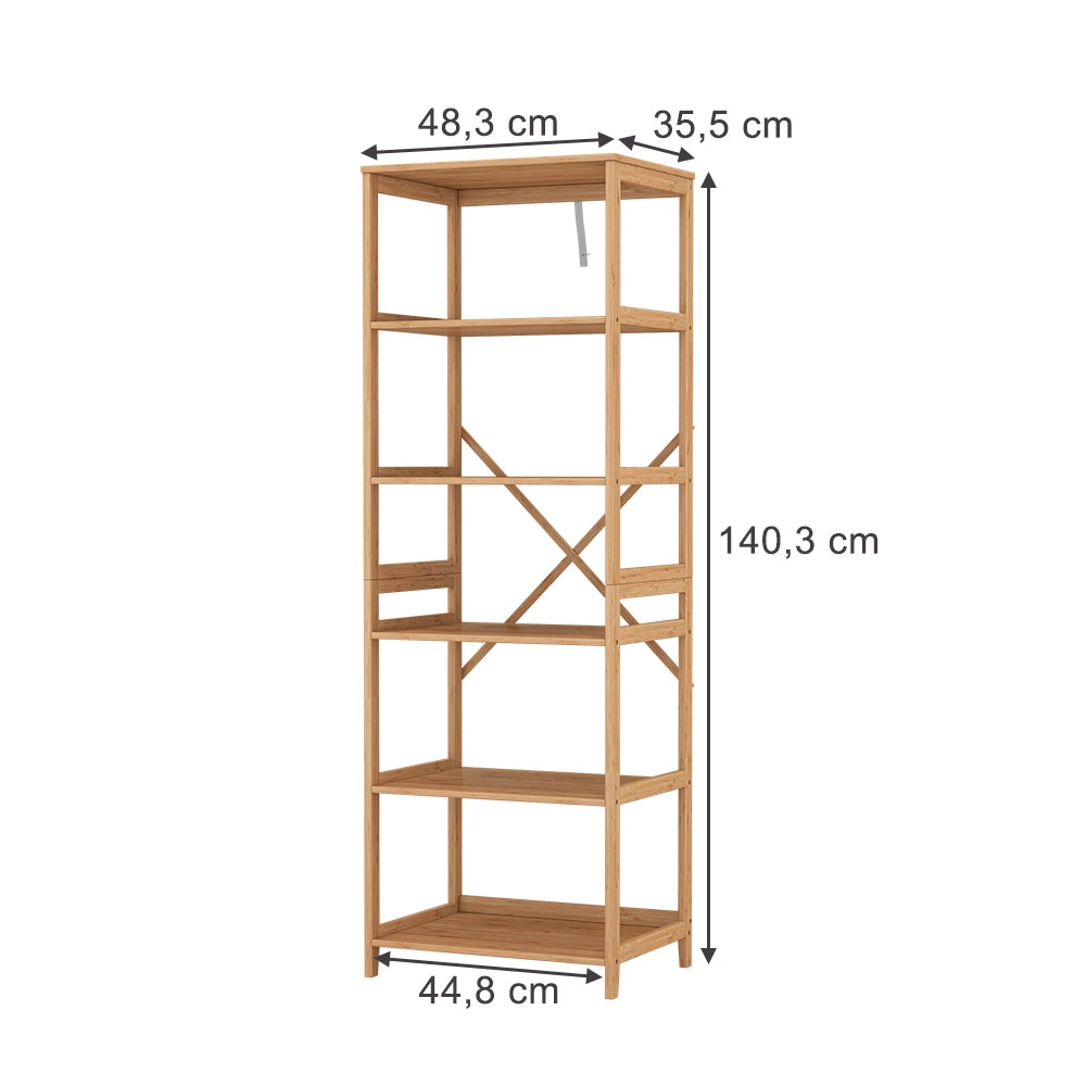 Vicco Libreria Bambù 48.3 x 140.3 cm con 6 scomparti