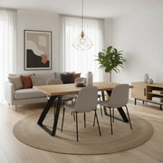 Tavolo da pranzo fisso in legno impiallacciato rovere naturale Timber 160x90 cm fino a 8 posti Made in Italy | Duzzle