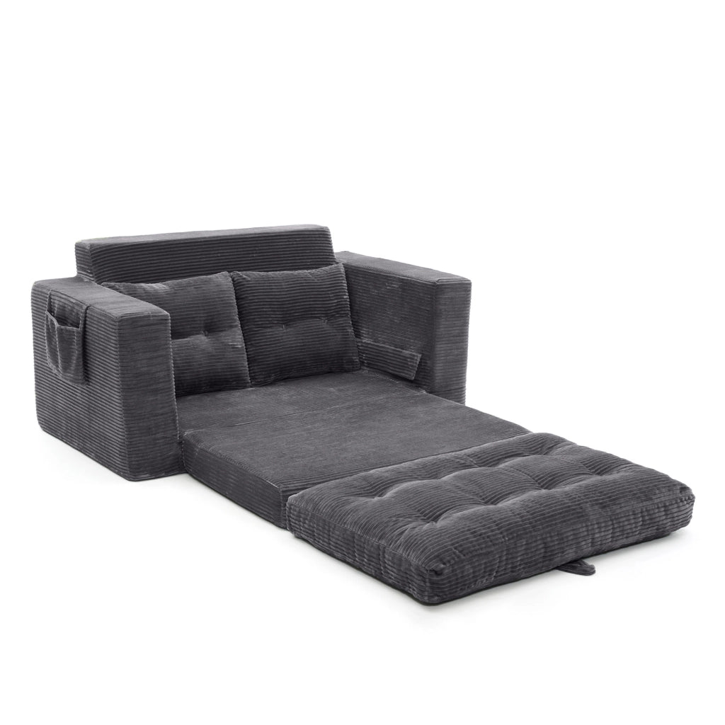Divano 2 Posti con Braccioli Allargati e Tasche Laterali ¨C MINIMAL ¨C Grigio