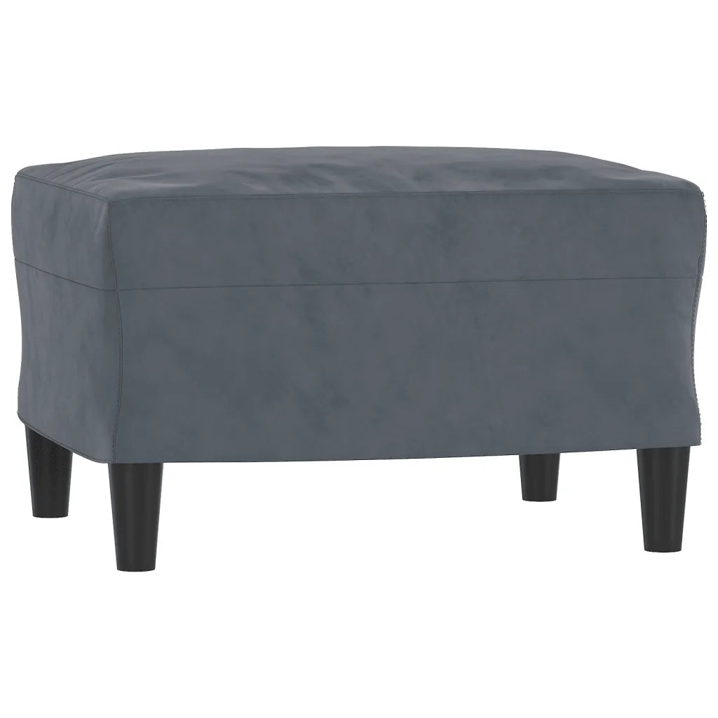 Poltrona | Sedia Relax con Poggiapiedi Grigio Scuro 60 cm in Velluto