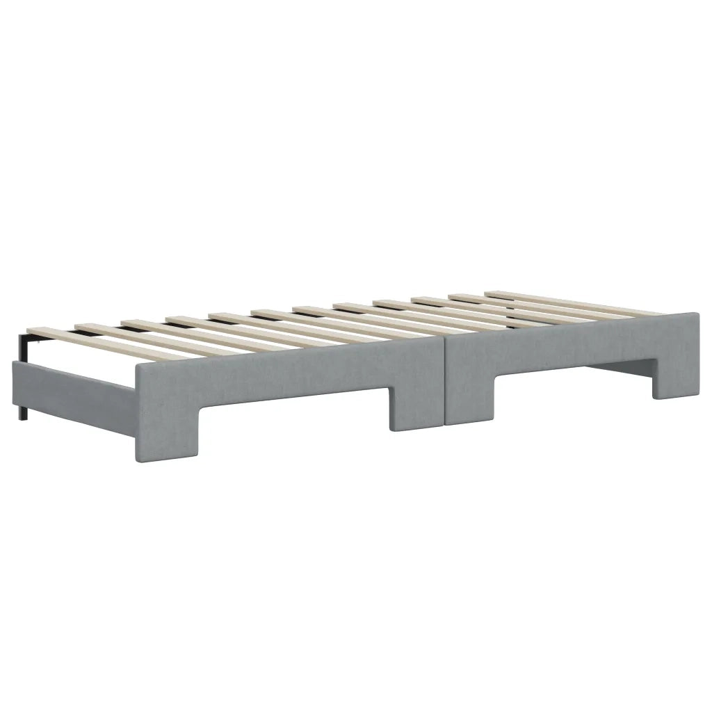 Divano Letto Estraibile Cassetti Grigio Chiaro 90x200cm Tessuto 3197224