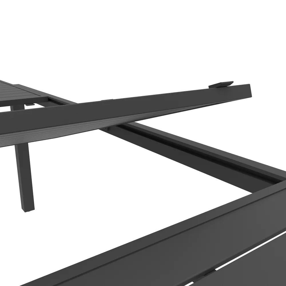 Set da esterno grigio con tavolo allungabile 140/210x75cm e 4 sedie in alluminio | Zenor