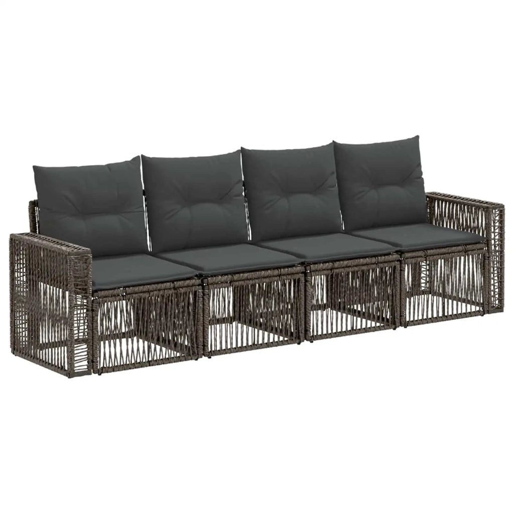 Set Divano da Giardino 4 pz Grigio e Grigio Scuro polyrattan 3435047