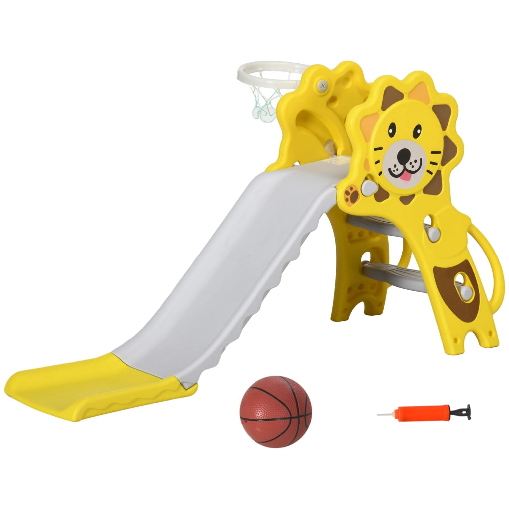 Casetta da gioco con scivolo e canestro ¨C ZephMum ¨C Giallo Grigio