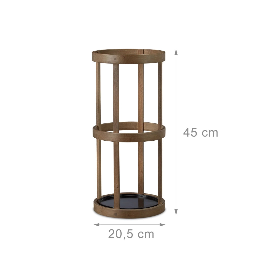 Portaombrelli mobile contenitore per ingresso rotondo 45 cm bambù 13_0002220