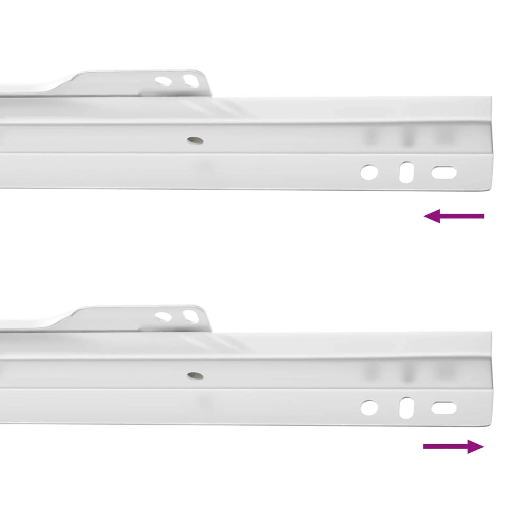 Scorrevole per cassetti 2 pcs Bianco 300 mm Acciaio 864650