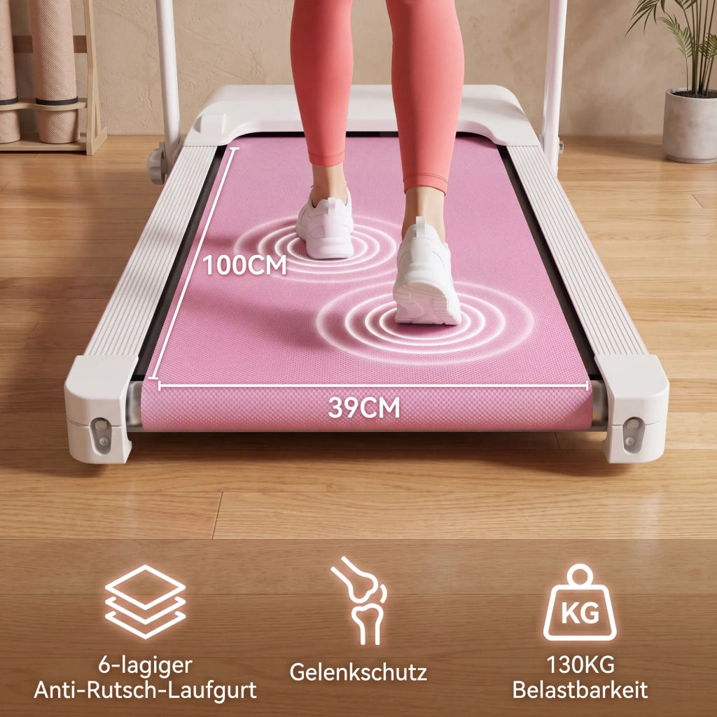 Tapis Roulant Elettrico Pieghevole 2,5 CV con Inclinazione e Maniglie, Compatto per Casa, Portatile, Capacità 120 kg