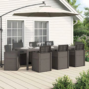 Set da Pranzo per Giardino 9 pcs Grigio chiaro e Antracite PP 3430100