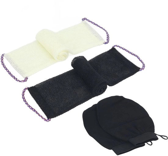 Sfregiatore per doccia in nylon zavorrante con cinturino - facile da pulire - igienico