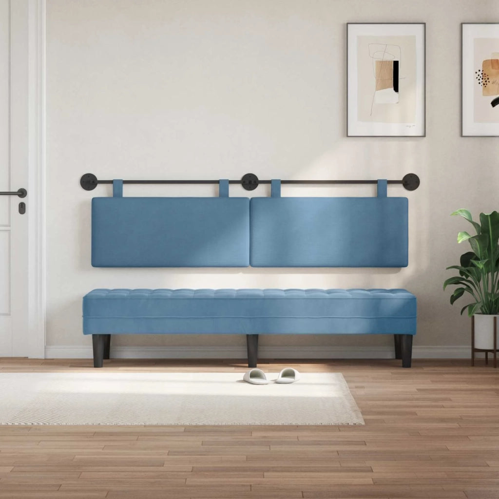 Testiera | Testata sospesa Blu Tessuto in Cords