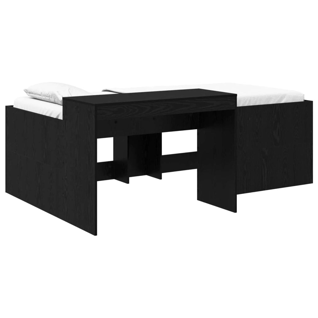 Letto alto per bambini con scrivania Nero 75 x 190 cm 3422684