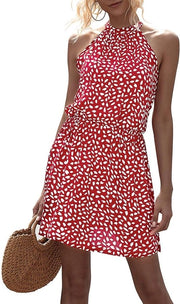 Mini Jurk Rode con Cintura Elastica