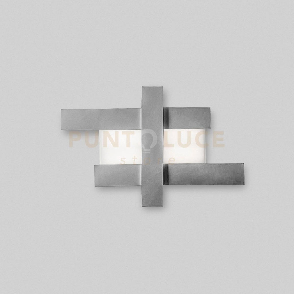 DOHA P/M - APPLIQUE COLORE ACCIAIO IN ALLUMINIO E METACRILATO A LED 3000K 3750LM 40W 84X55CM