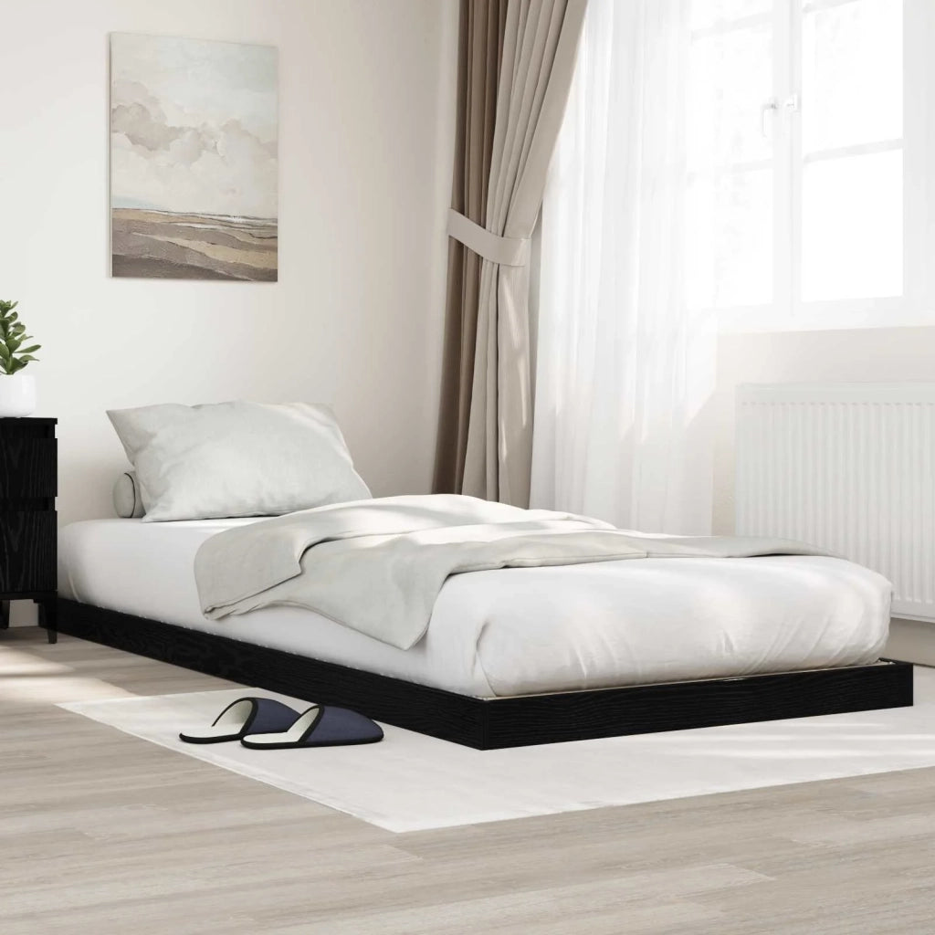 Struttura letto a terra-Giroletto Rovere Nero 90 x 200 cm