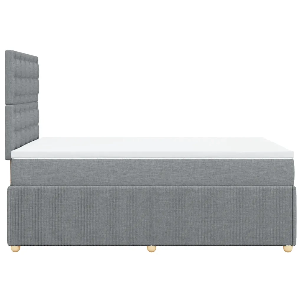 Giroletto a Molle con Materasso Grigio Chiaro 120x200cm Tessuto