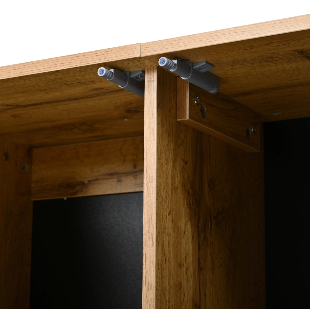 SIDEBOARD 3 ante 140x35x71 cm Nero e color legno