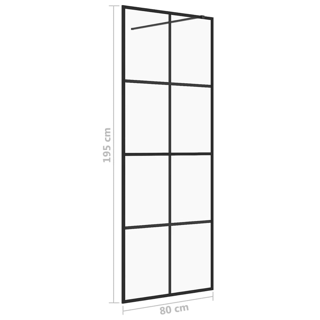 Box doccia con vetro ESG trasparente 80 x 195 cm nero 02_0002154