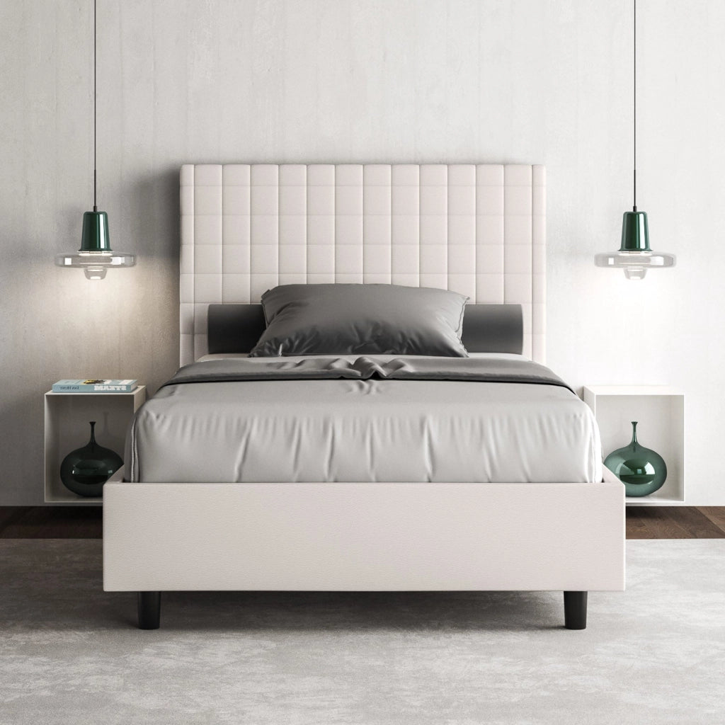Letto 1 Piazza e Mezzo 120x200 cm Senza Rete Sunny Bianco