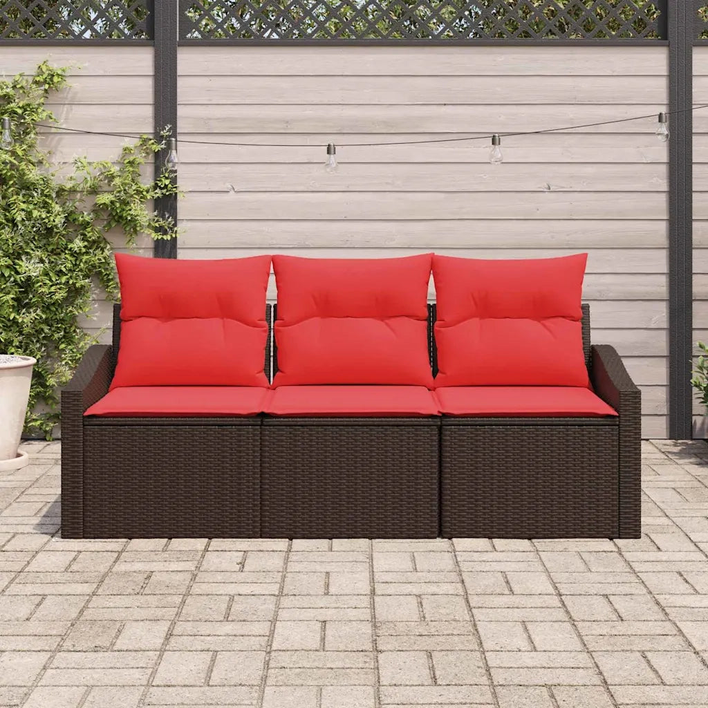 Set di divani 3 pz Marrone polyrattan 3346584